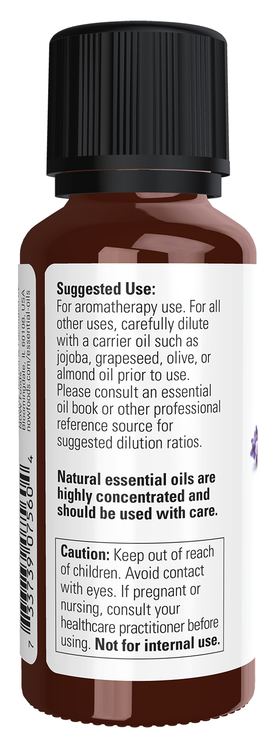 NOW Essential Oils, Lavender Oil, Steam Distilled, Undiluted, 1 fl. oz