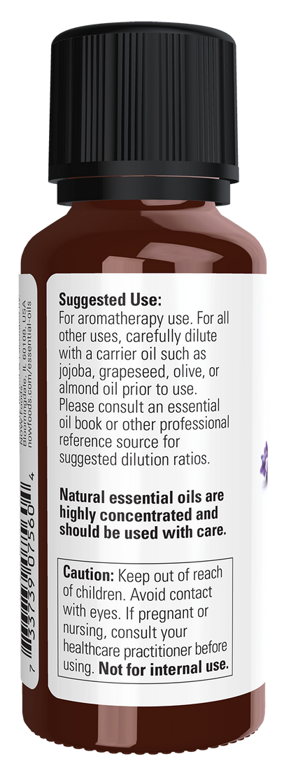 NOW Essential Oils, Lavender Oil, Steam Distilled, Undiluted, 1 fl. oz