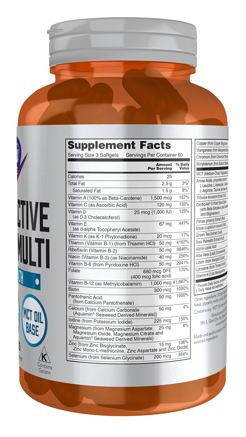 NOW Sports, Men's Active Sports Multi, Daily Multivitamin, 180 Softgels