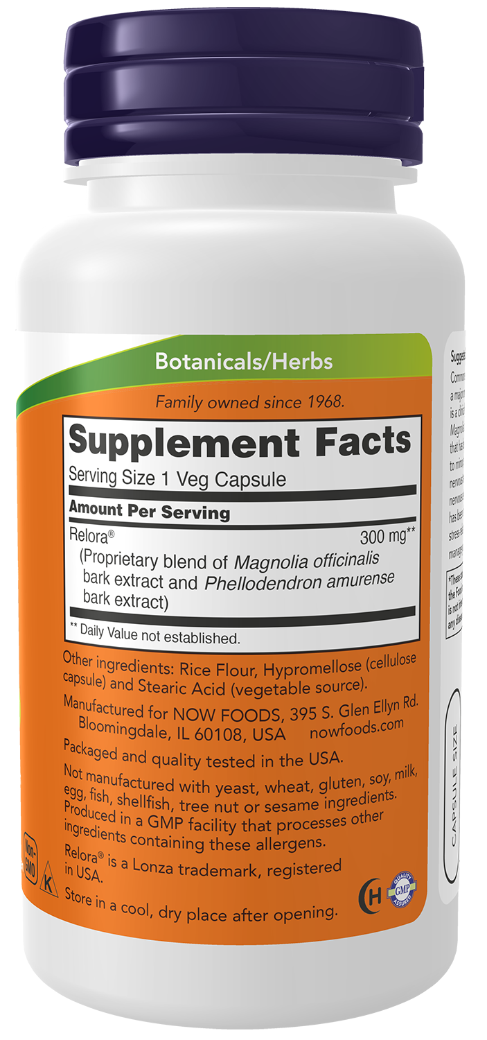 NOW Supplements, Relora 300 mg, Blend of Plant Extracts, 60 Veg Caps