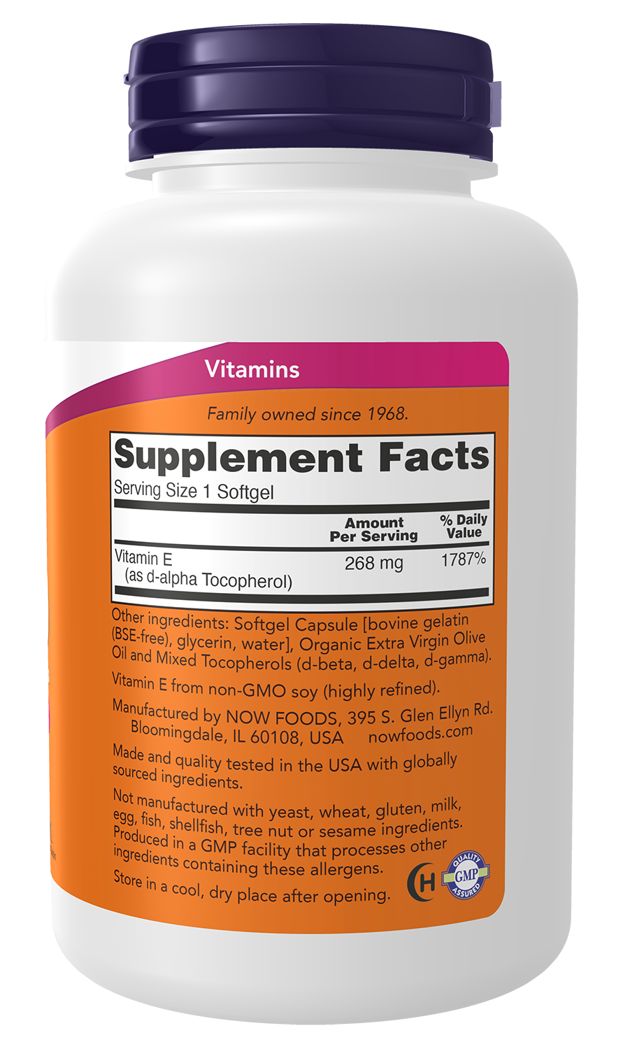 NOW Supplements, Vitamin E-400 IU Mixed Tocopherols, 250 Softgels