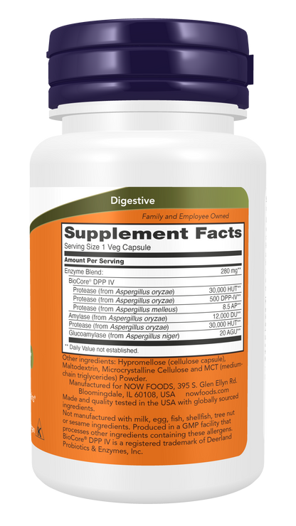 NOW Supplements, Gluten Digest with BioCore®DPP IV, 60 Veg Caps