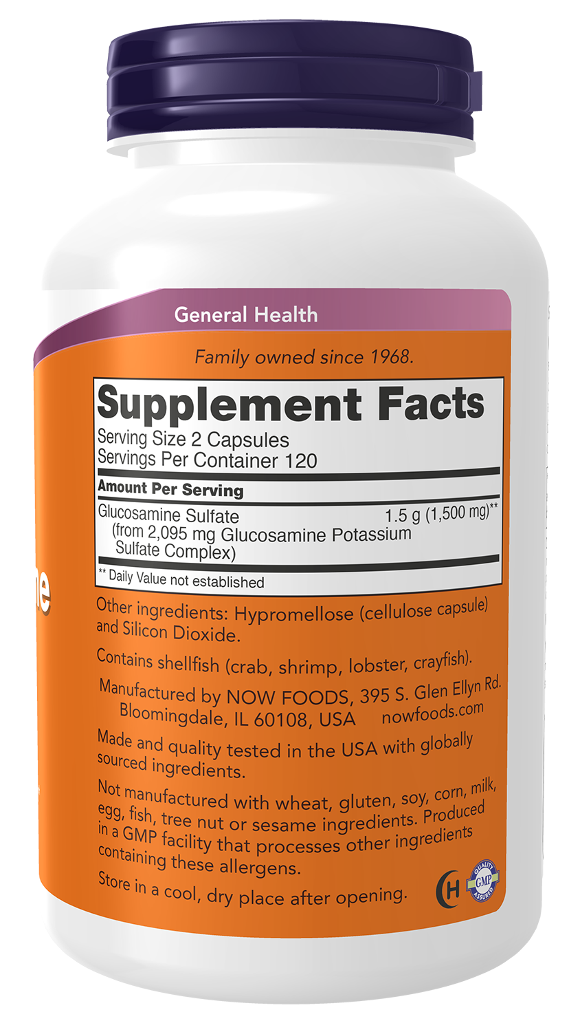 NOW Supplements, Glucosamine Sulfate 750 mg, 240 Veg Capsules
