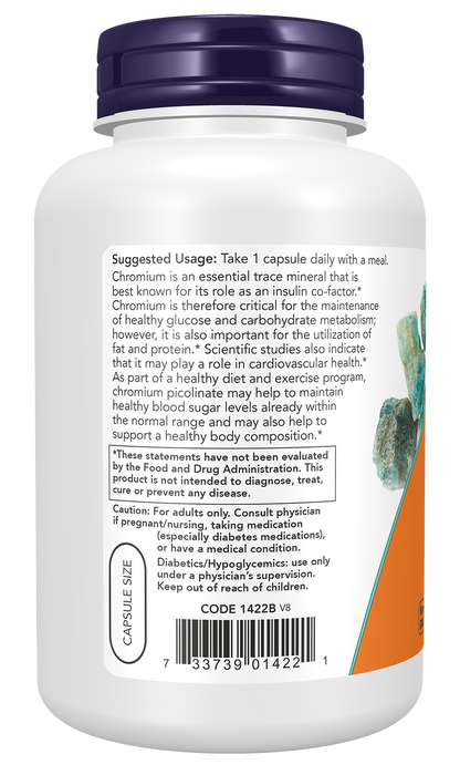 NOW Supplements, Chromium Picolinate 200 mcg, 250 Veg Caps