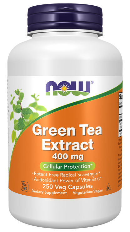 NOW Supplements, Green Tea Extract 400 mg with Vitamin C, 250 Veg Caps