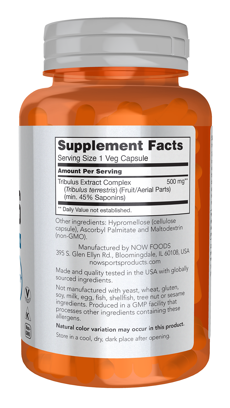 NOW Sports, Tribulus 500 mg, Enhanced Vitality*, 100 Veg Caps