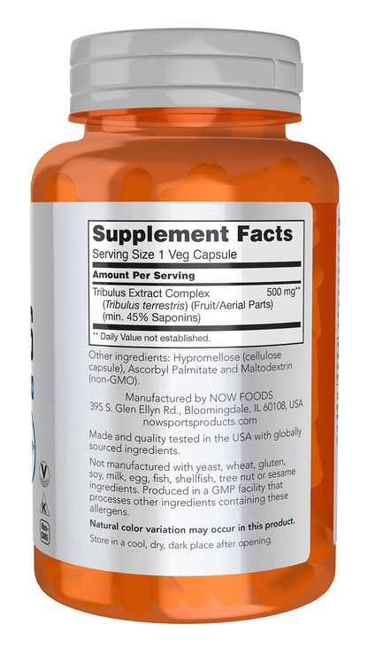 NOW Sports, Tribulus 500 mg, Enhanced Vitality*, 100 Veg Caps