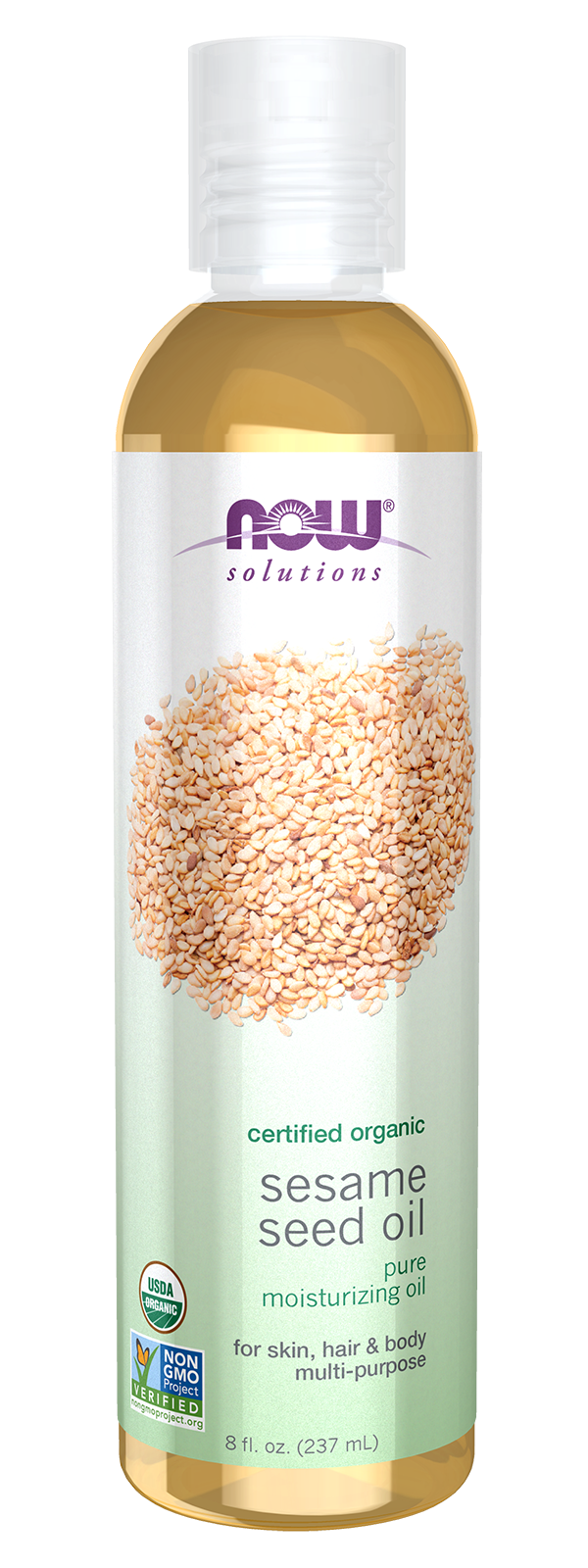 NOW Solutions, Organic Sesame Seed Oil, Moisturizing, 8 fl. oz