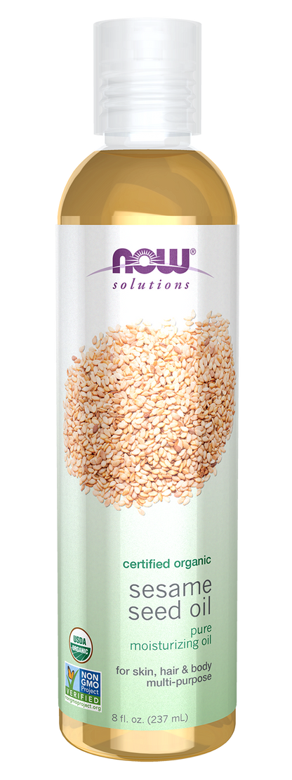 NOW Solutions, Organic Sesame Seed Oil, Moisturizing, 8 fl. oz