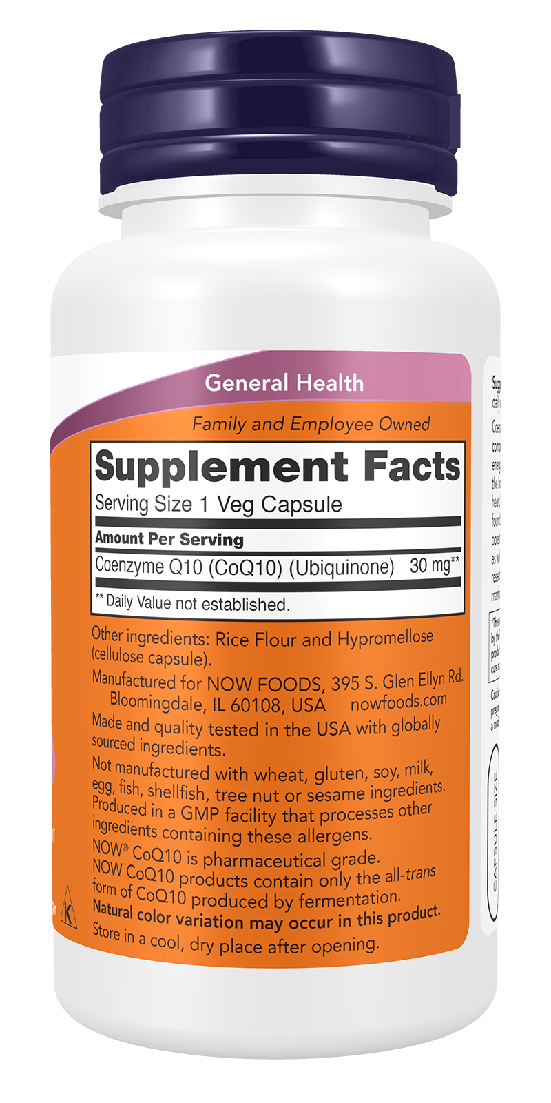 NOW Supplements, CoQ10 30 mg, Pharmaceutical Grade, 60 Veg Caps