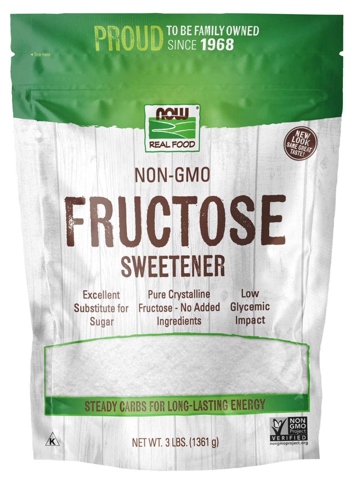 NOW Foods, Fructose, Crystalline, Sugar Substitute, 3 lbs