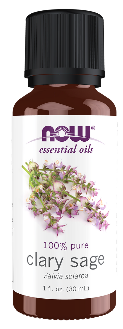 NOW Essential Oils, Clary Sage Oil, Undiluted, Steam Distilled, 1 fl. oz