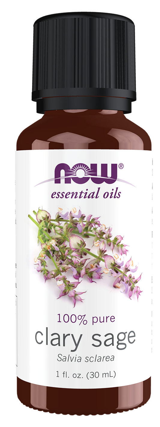 NOW Essential Oils, Clary Sage Oil, Undiluted, Steam Distilled, 1 fl. oz
