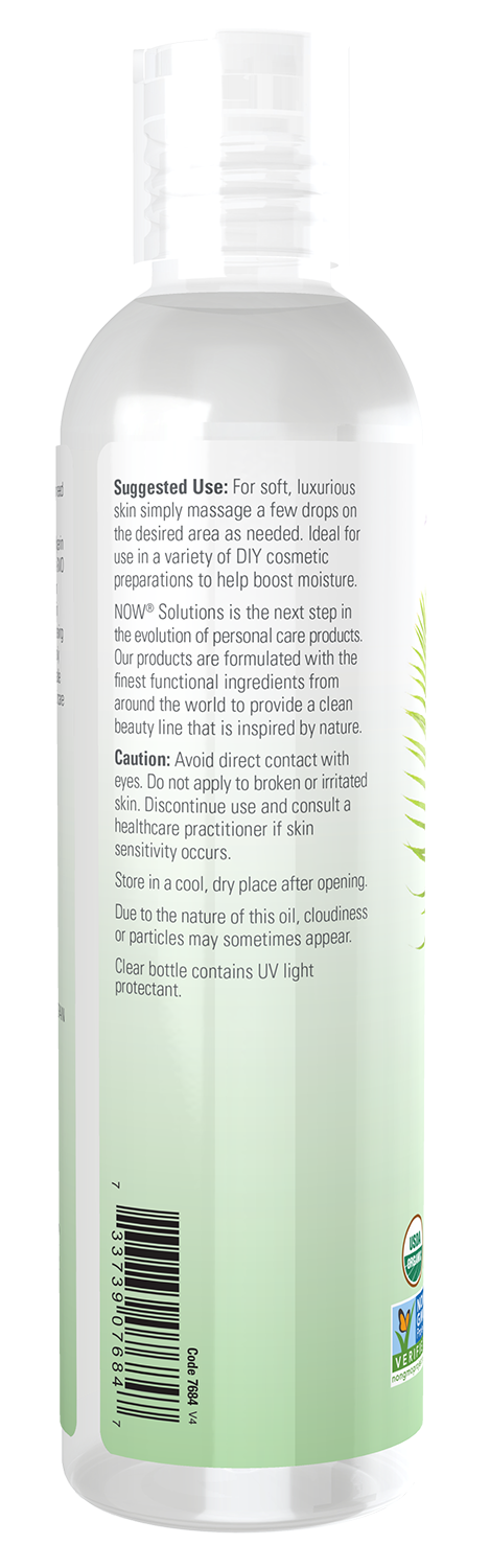 NOW Solutions, Organic Vegetable Glycerin Oil, Multi-Purpose, 8 fl. oz