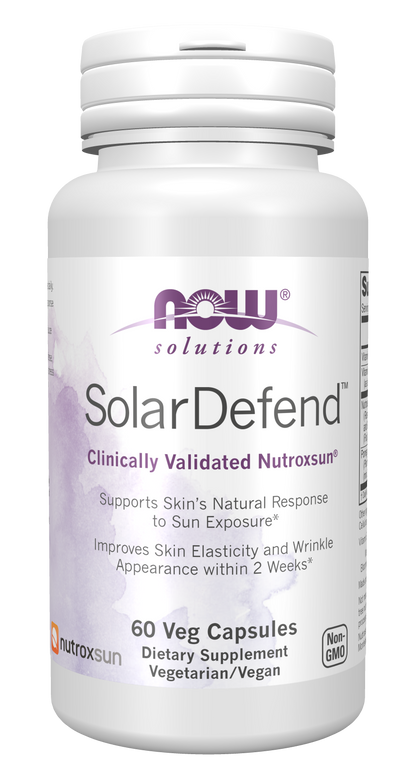 NOW Solutions, SolarDefend™ w/ Clinically Validated Nutroxsun®, 60 Veg Caps