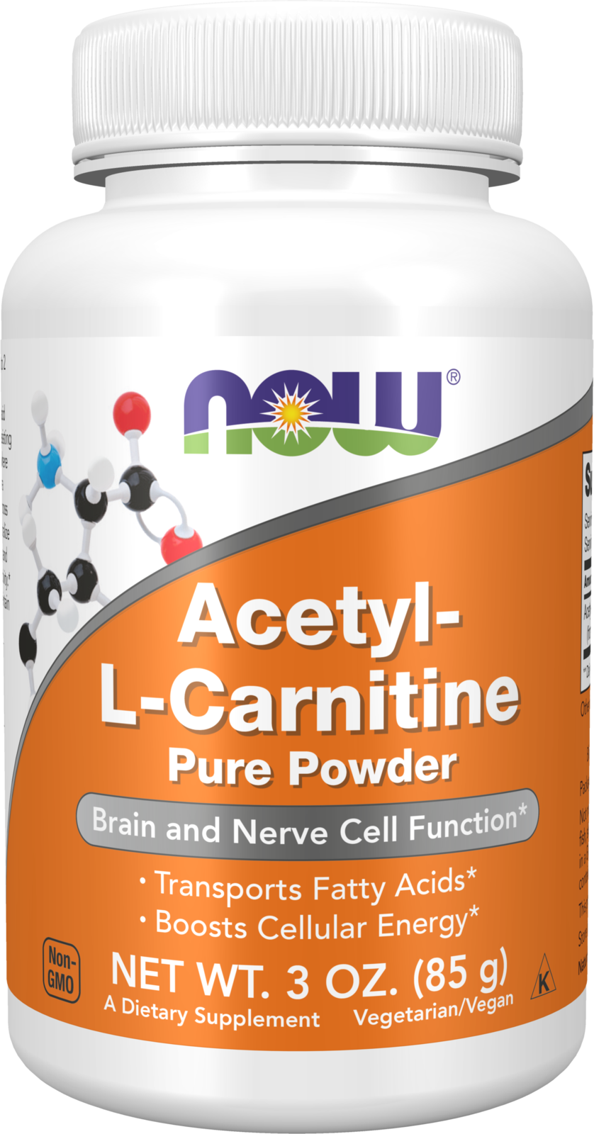 NOW Supplements, Acetyl-L-Carnitine Powder 1,240 mg, Brain Energy*, 3 oz