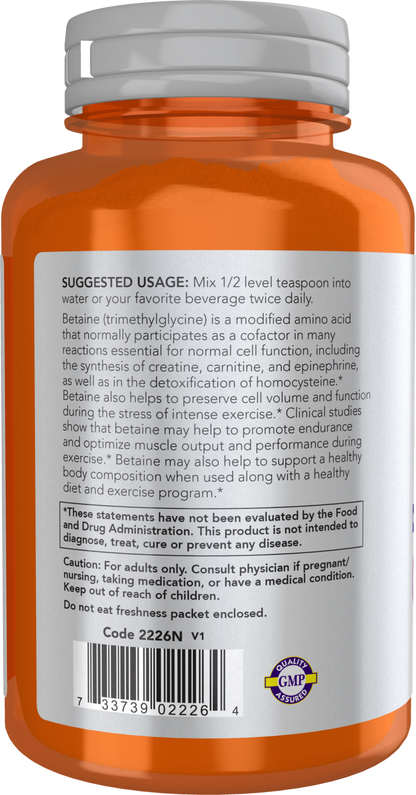 NOW Sports, Betaine TMG Powder, Enhances Performance*, 6 oz