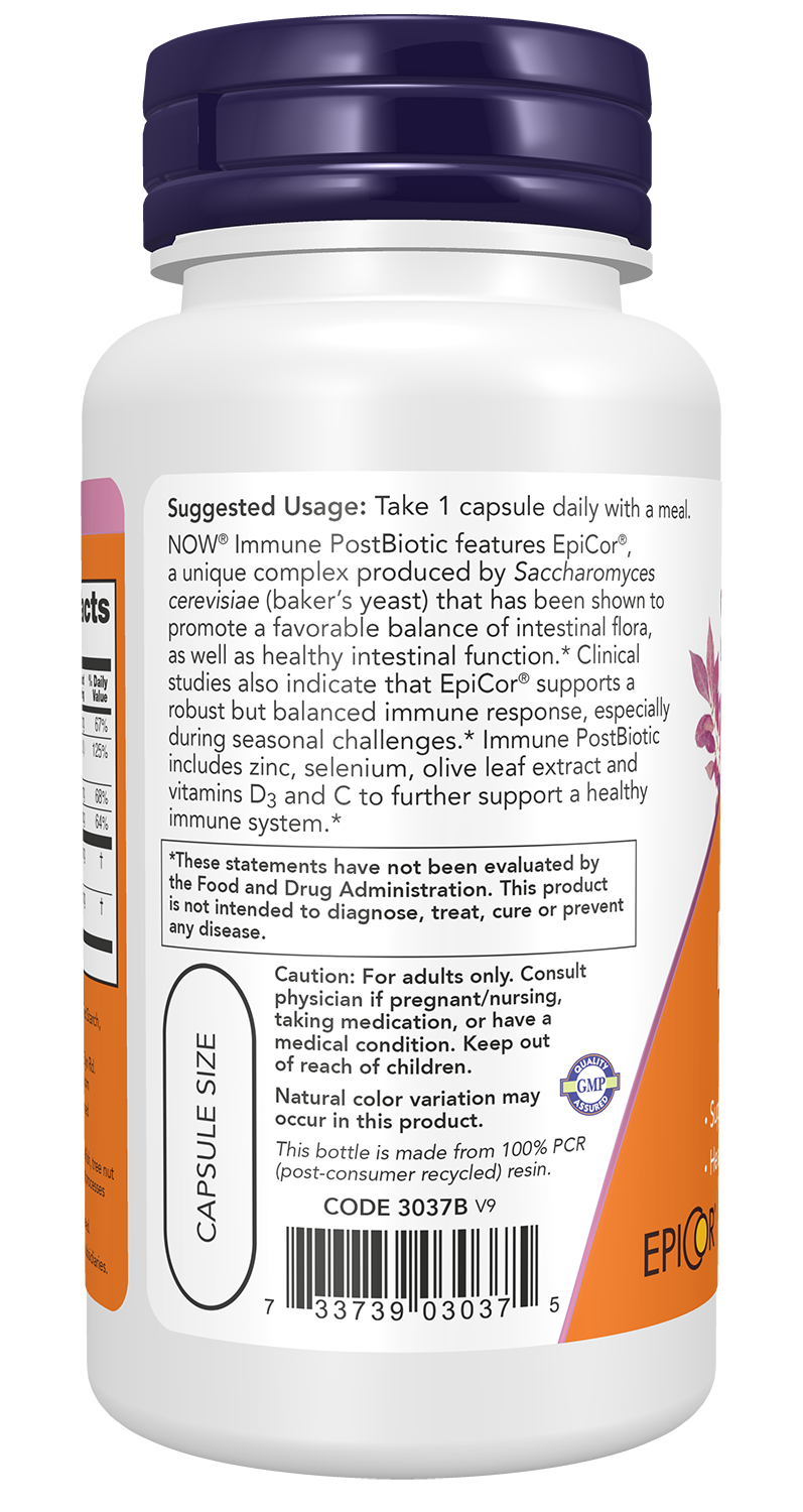 NOW Supplements, Immune PostBiotic, Healthy Immune Support*, 60 Capsules