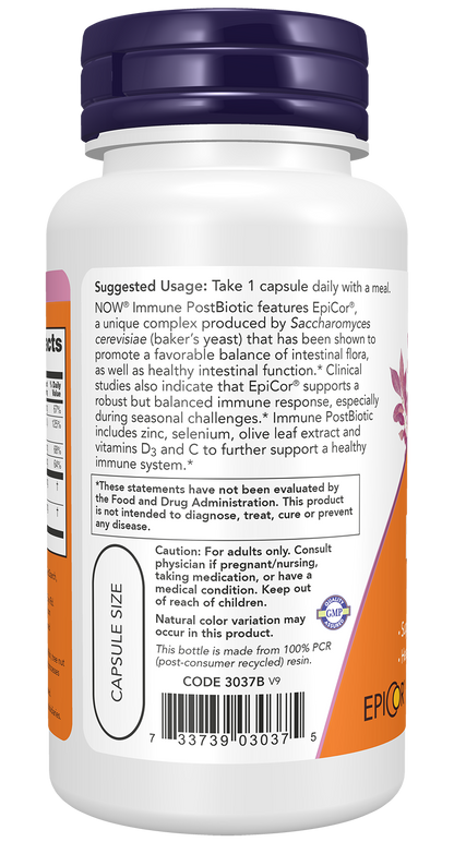 NOW Supplements, Immune PostBiotic, Healthy Immune Support*, 60 Capsules