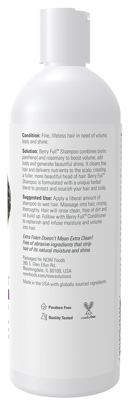NOW Solutions, Berry Full™  Shampoo, Volume Boost for Fine Hair, 16 fl. oz