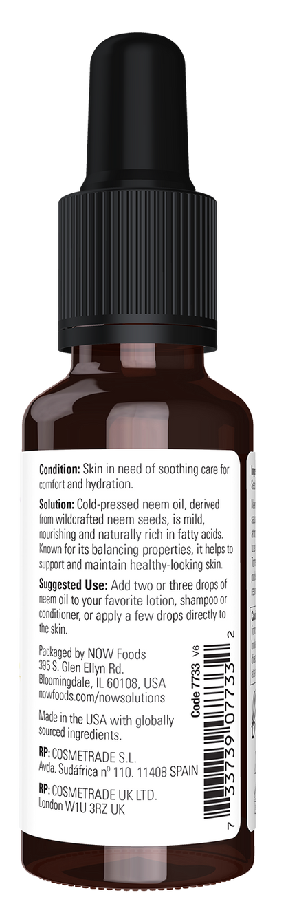 NOW Solutions, Neem Oil, Made From Neem Seed Oil, 1 fl. oz