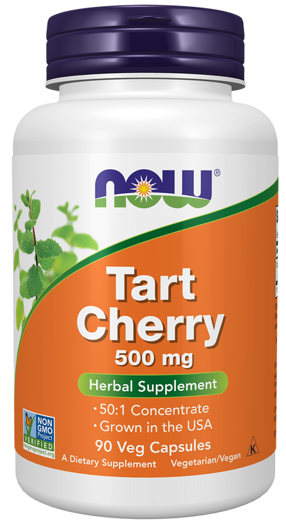 NOW Supplements, Tart Cherry (Prunus cerasus) 500 mg, 90 Veg Caps