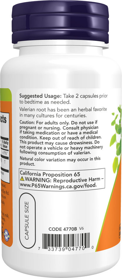 NOW Supplements, Valerian Root (Valeriana officinalis) 500 mg, 100 Veg Caps