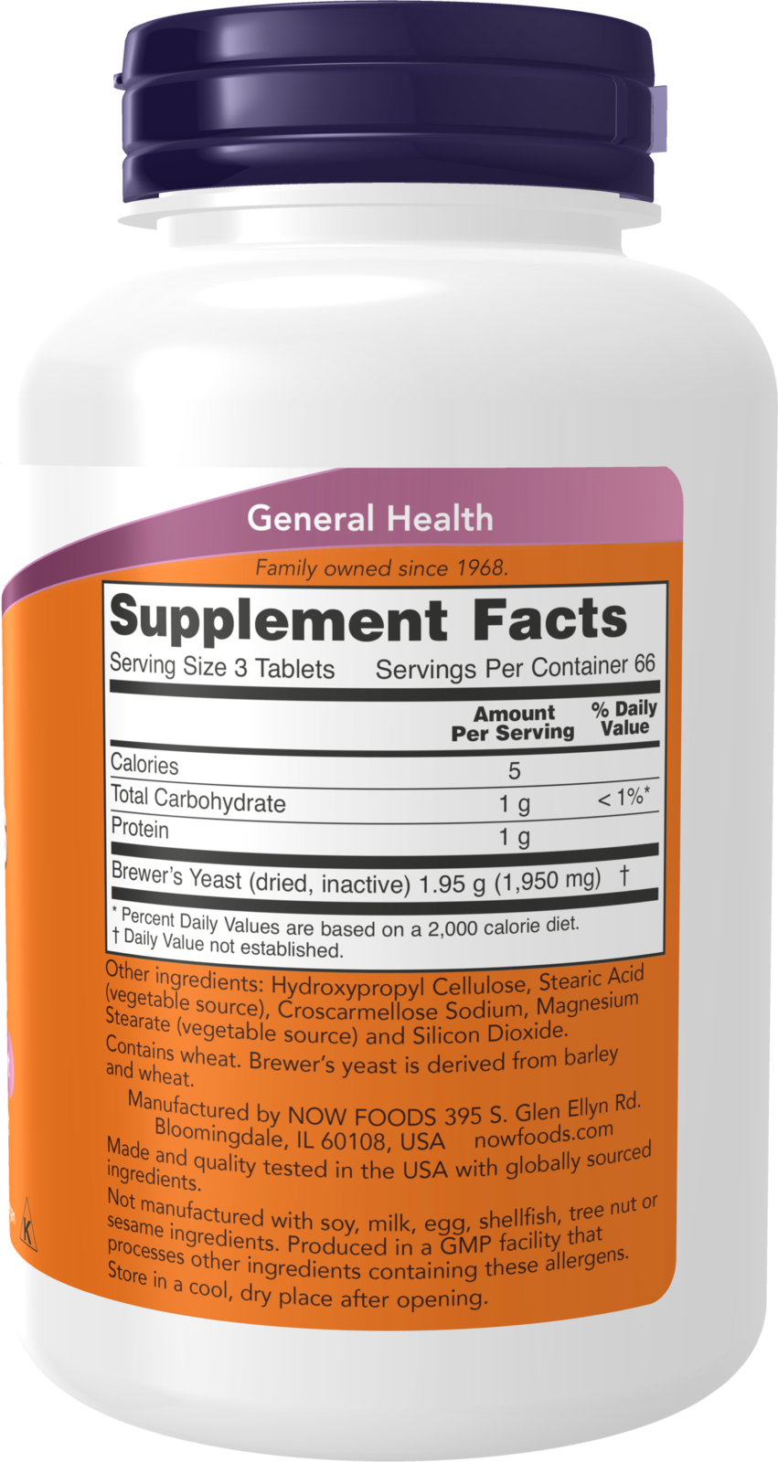 NOW Supplements, Brewer's Yeast 650 mg, 200 Tabs
