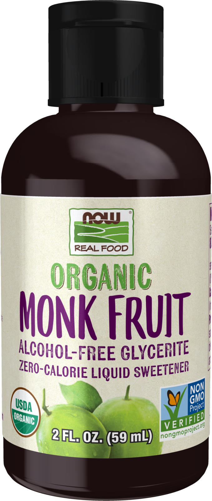 NOW Foods, Organic Monk Fruit, Glycerite, Liquid Sweetener, 2 fl. oz