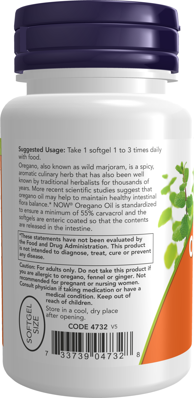 NOW Supplements, Oregano Oil, Ginger & Fennel, Enteric Coated, 90 Softgels