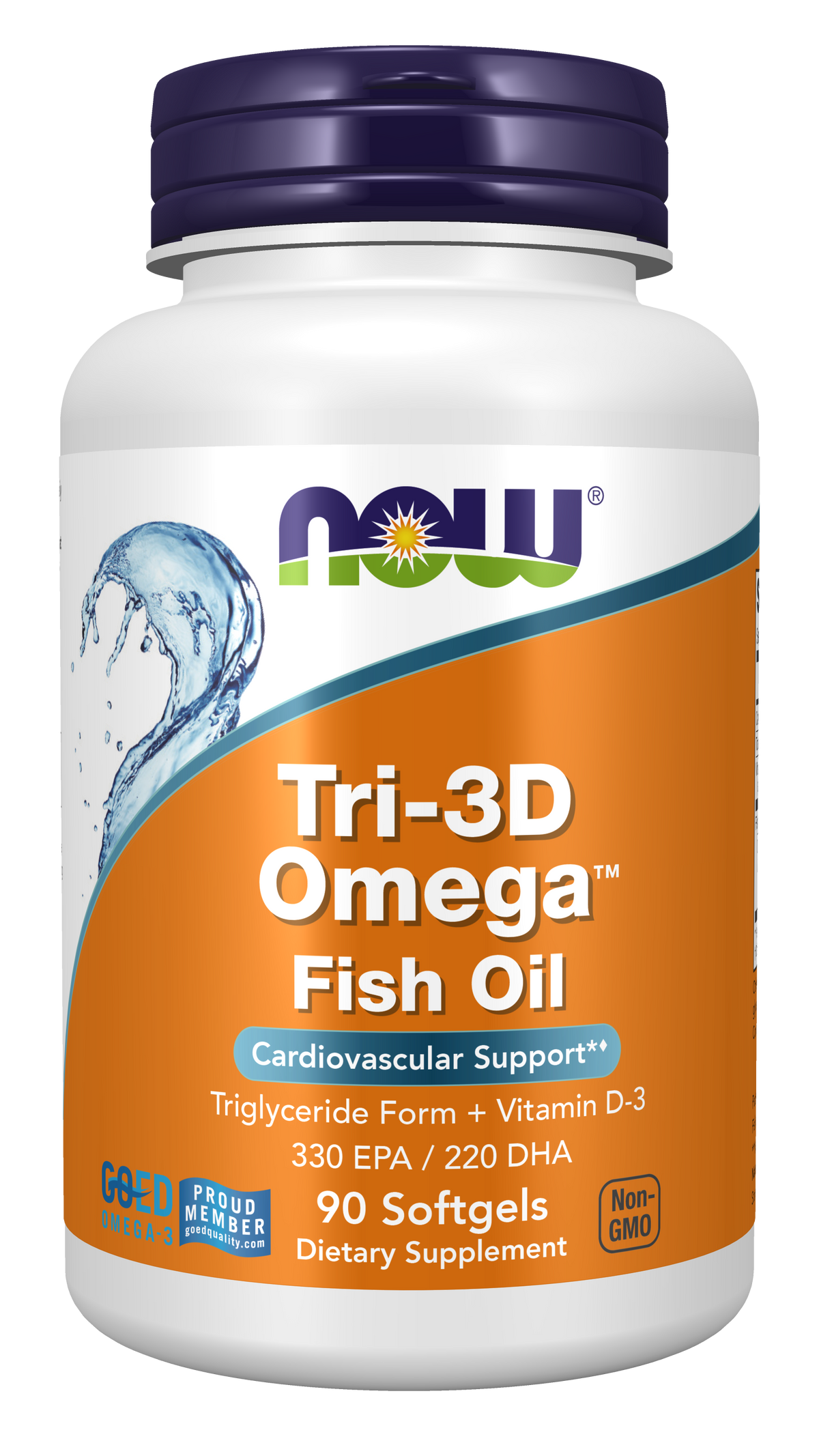 NOW Supplements, Tri-3D Omega™, Triglyceride Form of Fish Oil, 90 Softgels