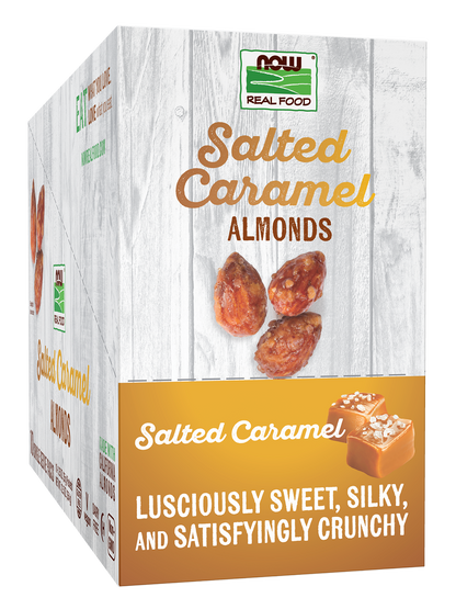 NOW Foods, Salted Caramel Almonds, Deliciously Sweet, 10 Single Packets