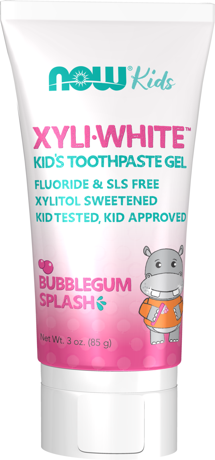 NOW Solutions, Xyliwhite™ Toothpaste Gel for Kids, Bubblegum Splash Flavor, Kid Approved! 3-Ounce, packaging may vary