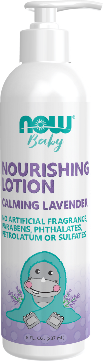 NOW Baby, Nourishing Lotion, Calming Lavender, Paraben Free, 8 Fluid Ounces