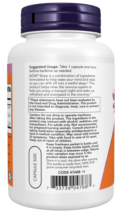 NOW Supplements, Sleep with Valerian Root plus GABA, 90 Veg Caps