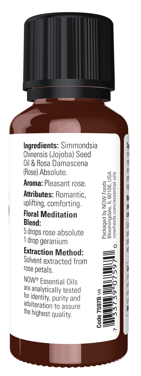 NOW Essential Oils, Rose Absolute in Jojoba, Romantic Scent, 1 fl. oz