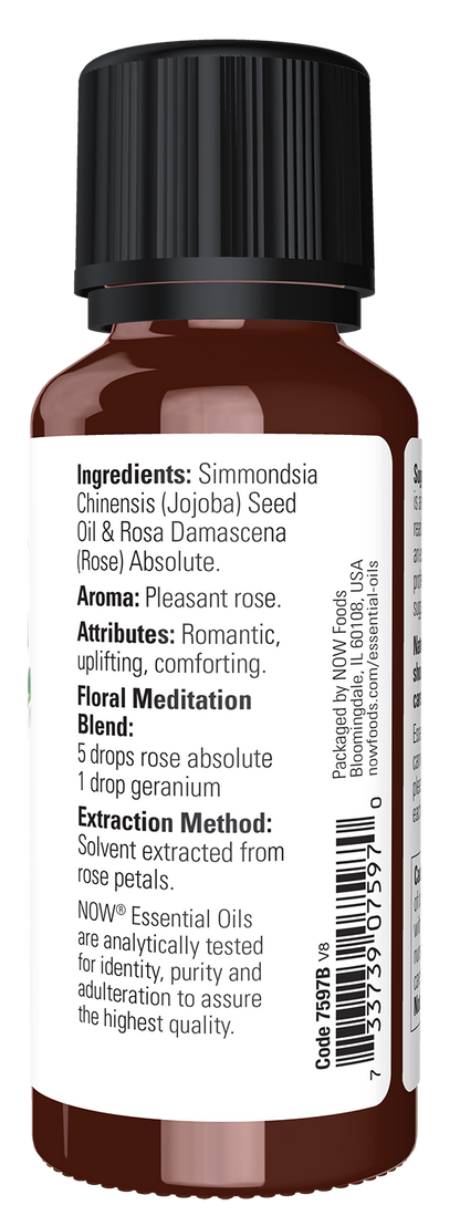 NOW Essential Oils, Rose Absolute in Jojoba, Romantic Scent, 1 fl. oz