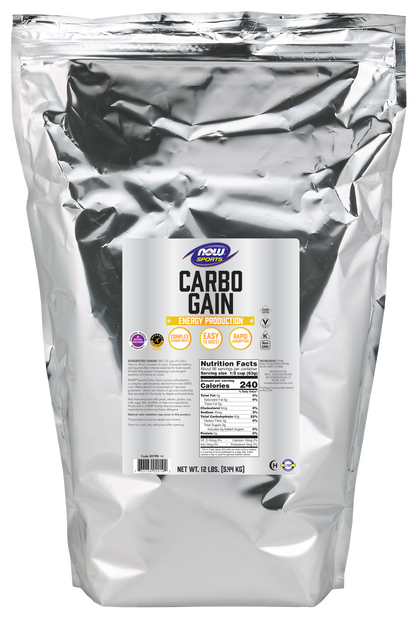 NOW Sports, Carbo Gain Powder, Rapid Absorption, Energy Production, 12 lbs