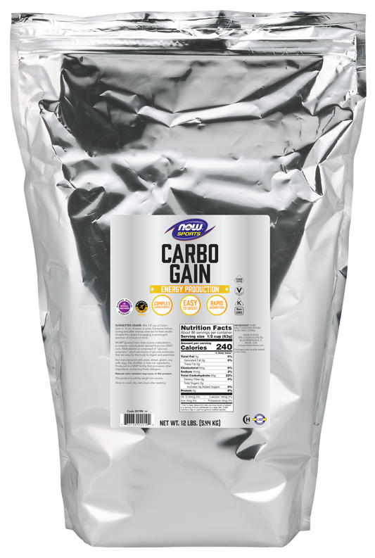 NOW Sports, Carbo Gain Powder, Rapid Absorption, Energy Production, 12 lbs