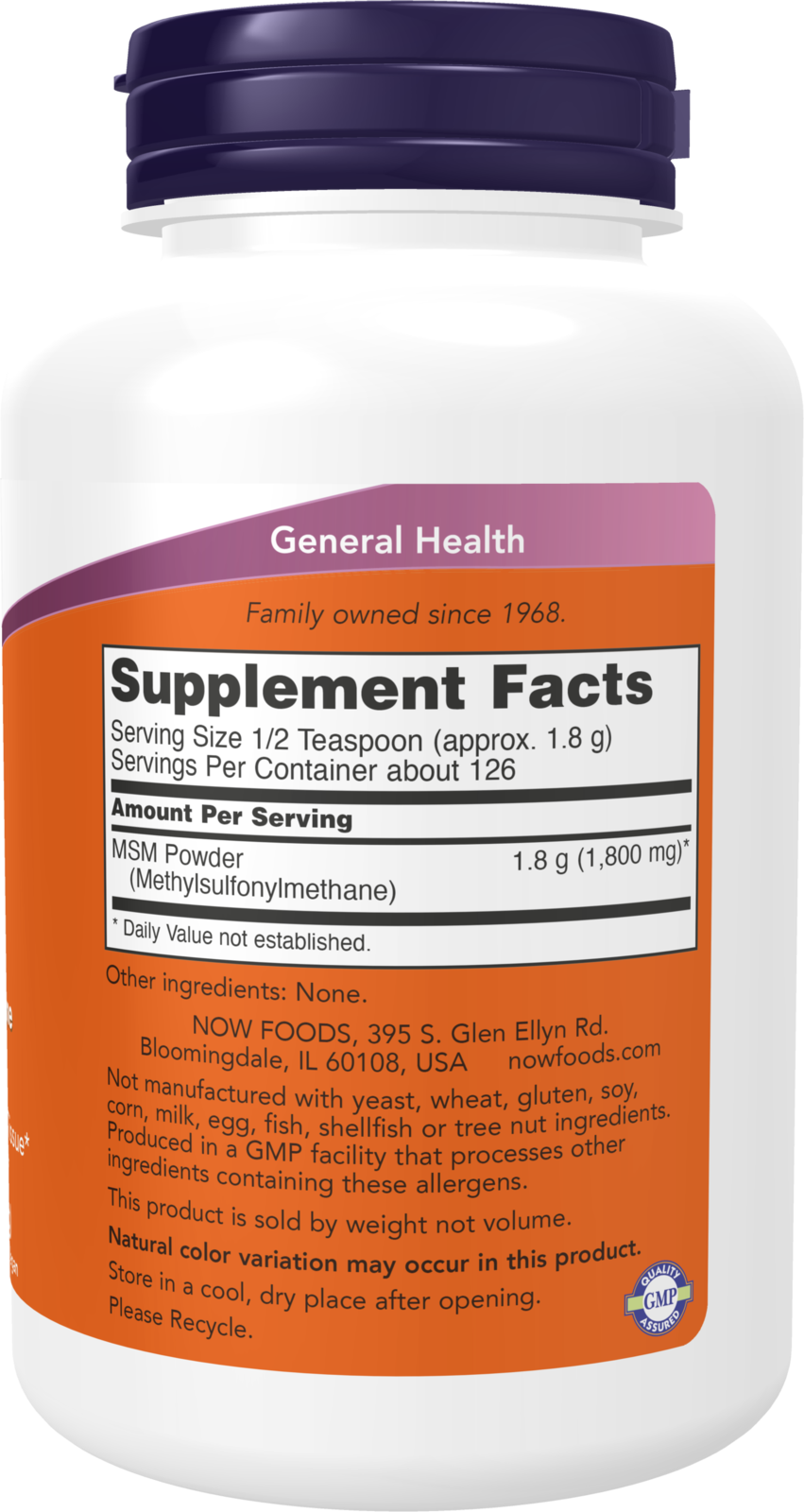 NOW Supplements, MSM Powder, Joint Health*, 8 oz