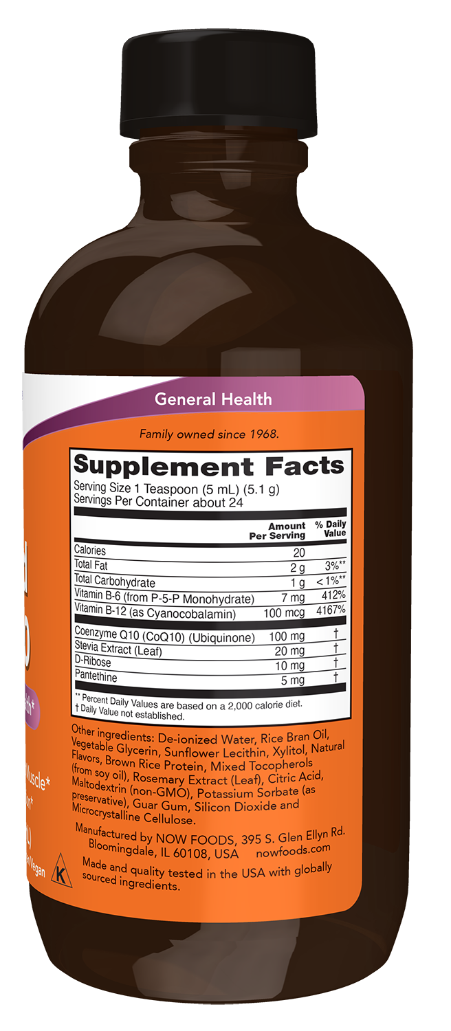 NOW Supplements, CoQ10 Liquid, 100 mg per Teaspoon, 4 fl. oz
