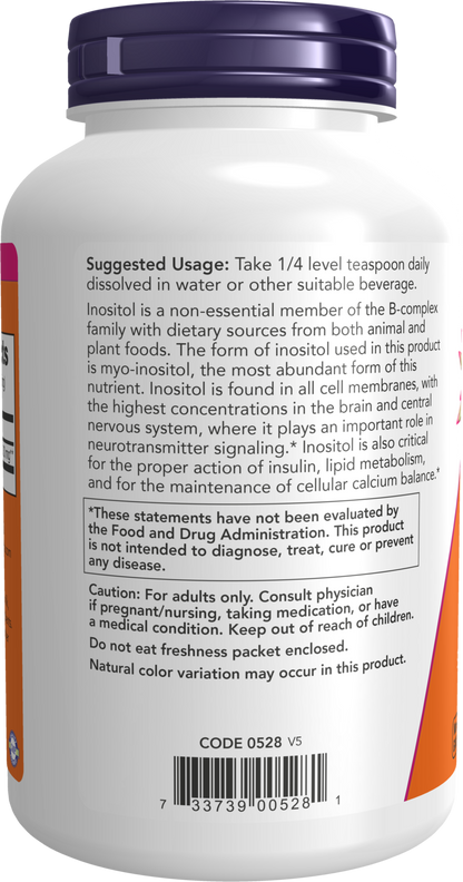 NOW Supplements, Inositol Powder, Cellular Health*, 8-oz