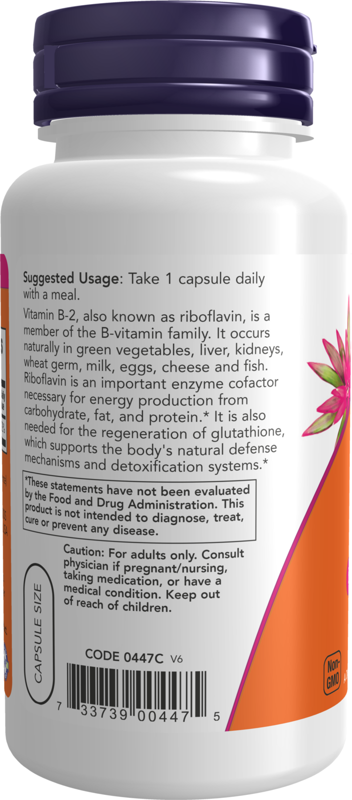 NOW Supplements, Vitamin B-2 (Riboflavin) 100 mg, 100 Veg Caps