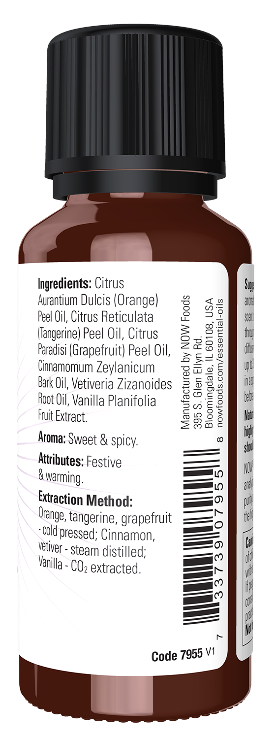 NOW Essential Oils, Sugar Plum Oil Holiday Blend, 1 fl. oz.
