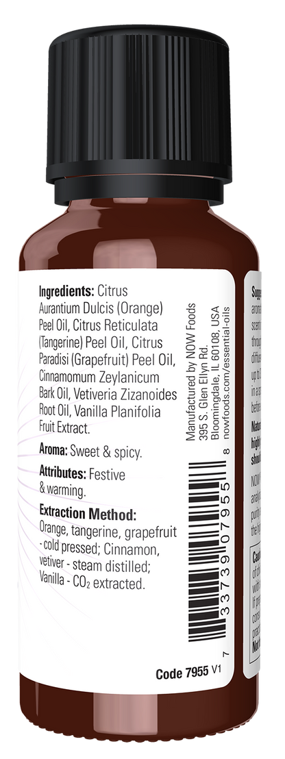 NOW Essential Oils, Sugar Plum Oil Holiday Blend, 1 fl. oz.