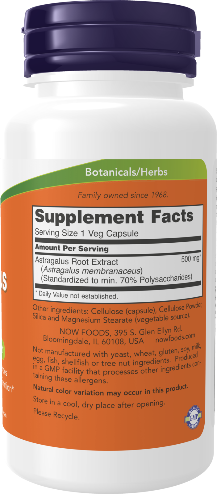NOW Supplements, Astragalus Extract 500 mg, 90 Veg Caps