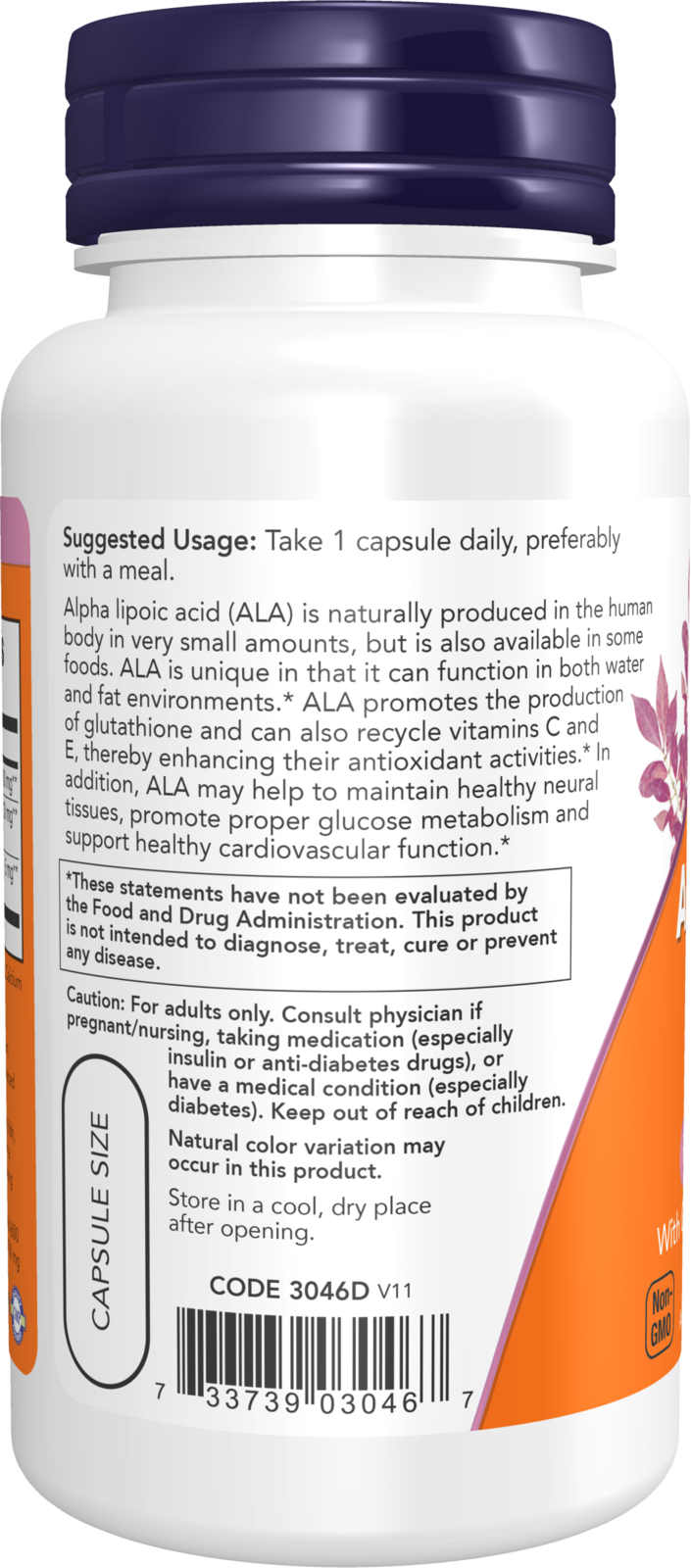 NOW Supplements, Alpha Lipoic Acid 600 mg, Extra Strength, 60 Veg Caps