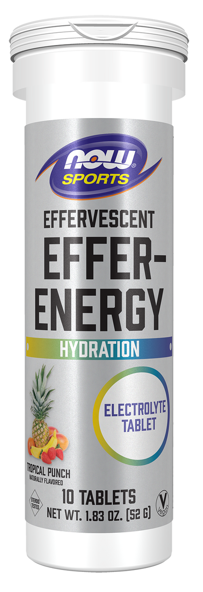 NOW Sports, Effervescent Effer-Energy, Electrolytes, Trop Punch, 10 Tabs