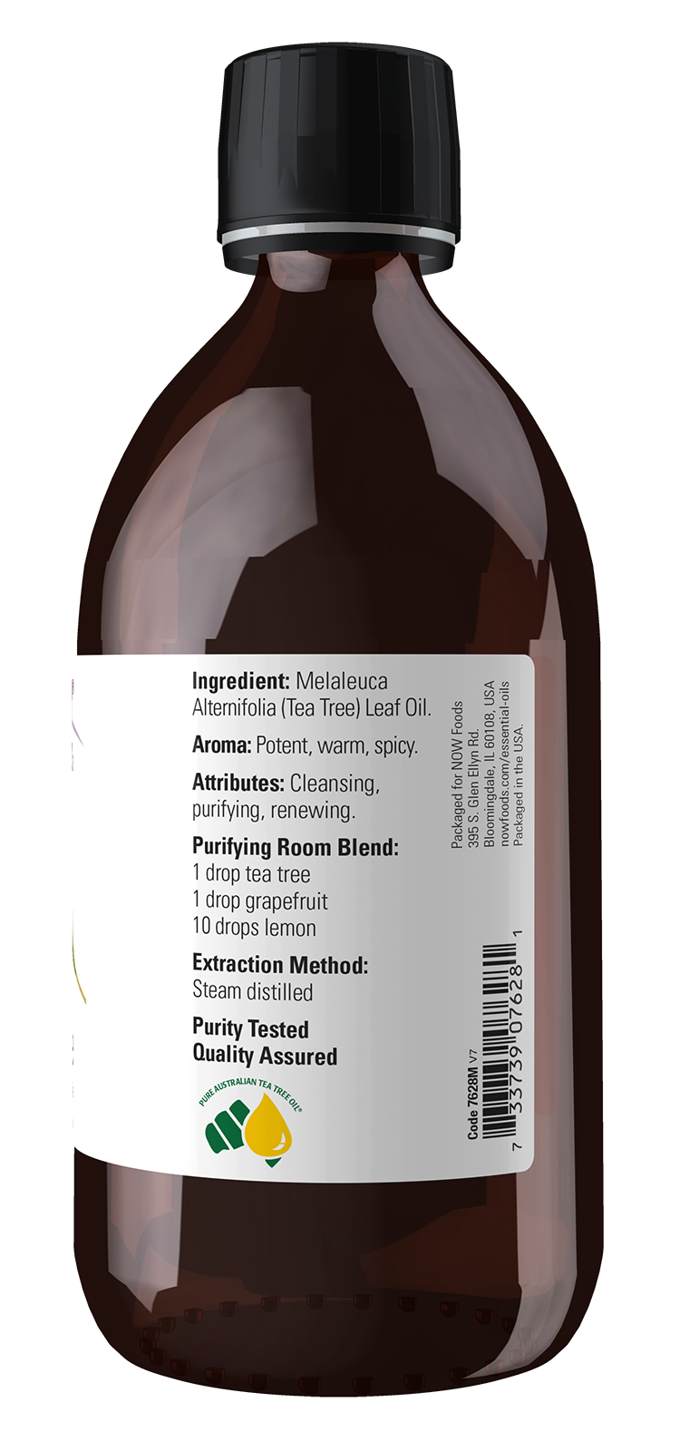 NOW Essential Oils, Tea Tree Oil, Steam Distilled, Undiluted, 16 fl. oz