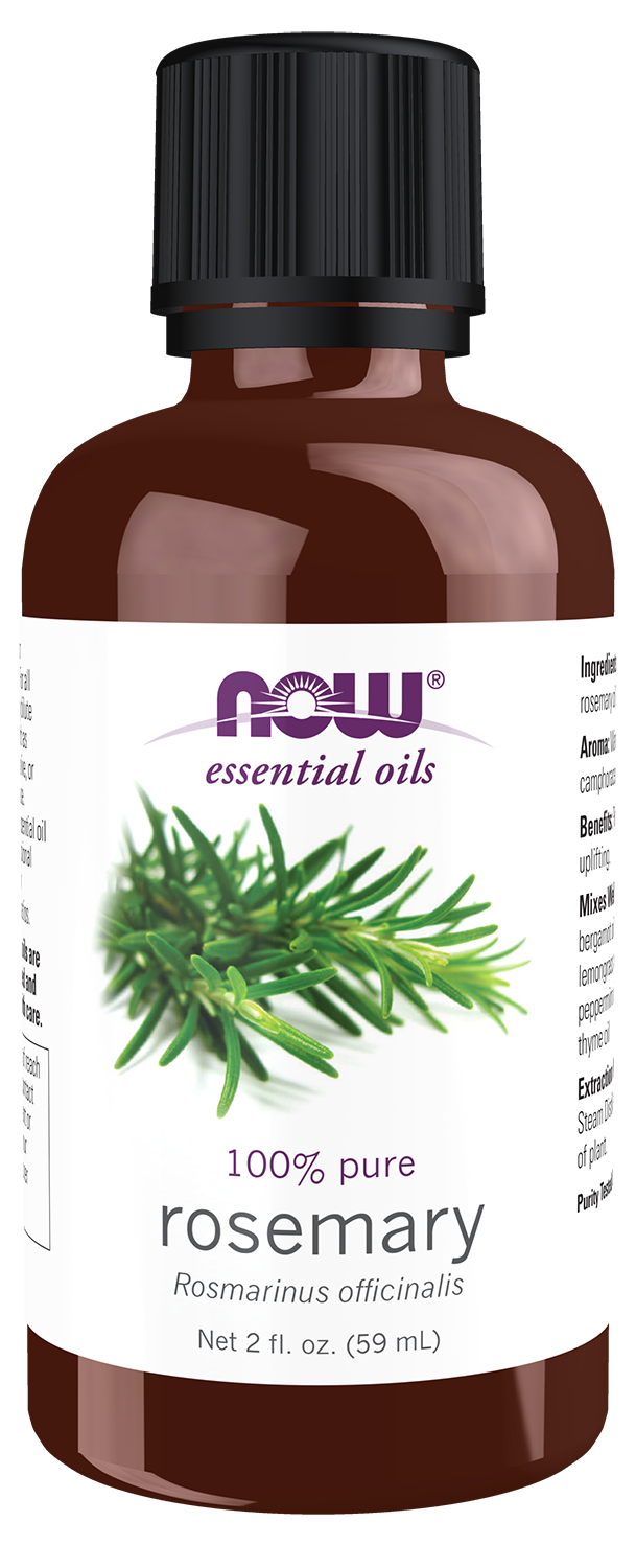 NOW Essential Oils, Rosemary Oil, Steam Distilled,  Undiluted, 2 fl. oz